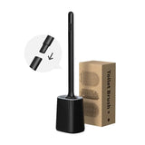 1 pcs Silicone Toilet Brush with Holder, Black, Standing or Wall Mounted, Deep Cleaning Brush for Bathroom and Toilet