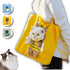 Portable Pet Shoulder Bag for Small Dogs and Cats, Hands-Free Side Opening, Cat Motif, Ideal for Outdoor Travel, 44x44cm, Yellow