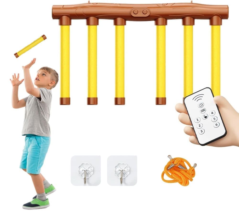 3-Speed Remote Control Catching Stick Game for Kids and Adults, Yellow, with Hand-Eye Coordination & Agility Training, Compatible with Most Brands