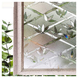 Stained Glass Effect 3D Plant Motif Window Film, Decorative Privacy Window Decal