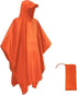 Breathable Waterproof 3-in-1 Rain Jacket Poncho with Hood for Outdoor Activities, Orange