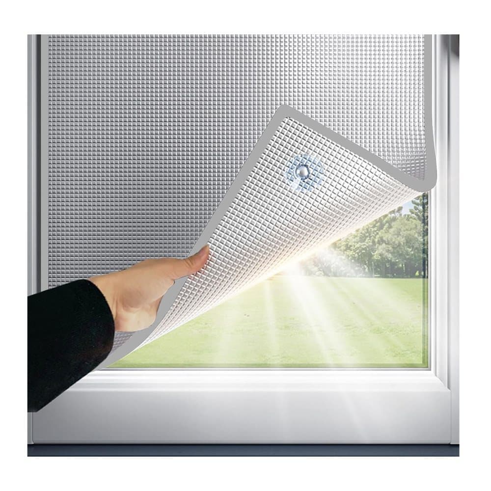 Self-adhesive sun protection film aluminum foil for thermal insulation UV and privacy protection, compatible with balcony windows conservatories, 40x100cm, Gray