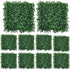 10-Pack Artificial Grass Panels 25x25 cm for Garden Party Wall Decor, Compatible with Outdoor