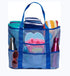 6 Pockets Foldable Mesh Beach Bag for Family Picnic, One Size, Blue
