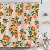 3D Fruit Shower Curtain Waterproof Mold Resistant with 12 Hooks, 70x72 inches, Orange