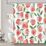 70x72 inches Shower Curtain 3D Fruit Motif Waterproof Mold Resistant with 12 Hooks, Pink