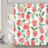 70x72 inches Shower Curtain 3D Fruit Motif Waterproof Mold Resistant with 12 Hooks, Pink
