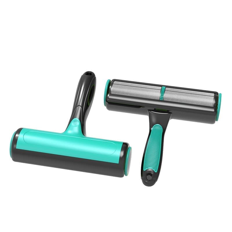 Pet fur remover roller reusable for dog and cat hair, compatible with bed sofa carpet, light blue