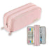 Pink 3 Compartment Pencil Case for School, Multifunctional Pencil Bag for Pencils