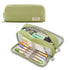 Green Spacious Pencil Case with 3 Compartments, School Pencil Bag, Multifunctional Holder