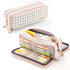White Spacious Pencil Case with 3 Compartments, School Pencil Bag, Multifunctional Holder