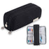 3 Compartment Pencil Case for School, Multifunctional Stationery Organizer, Black, with Spacious Storage