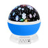Christmas Snowflake LED Projector Lamp, Blue, with 360° Rotation, Battery or USB Powered, for Christmas Decoration & Party Gift
