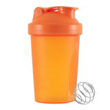 400ml Protein Shaker with Leak-proof Design, Stainless Steel Strainer and Measuring Scale, Multiple Colors (Orange)
