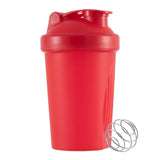 400ml Protein Shaker with Leak-proof Lid, Stainless Steel Strainer and Measuring Scale, RED