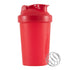 400ml Protein Shaker with Leak-proof Lid, Stainless Steel Strainer and Measuring Scale, RED