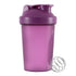 Protein Shaker 400 ml, Leak-proof Water Bottle with Stainless Steel Strainer and Measuring Scale, Purple