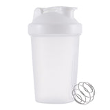 400ml Protein Shaker with Leak-proof Design, Stainless Steel Strainer and Measuring Scale, Multiple Colors, White