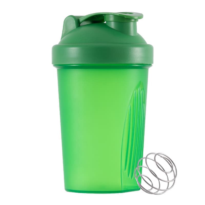 400ml Protein Shaker with Leak-proof Design, Stainless Steel Strainer and Measuring Scale, Multiple Colors, Green
