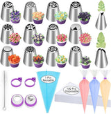 120-Piece Cake Decorating Piping Bag and Nozzle Set with Tulle, 12-Inch