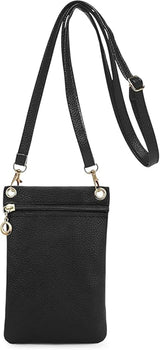 Lycas Phone Bag with Shoulder Strap, 19cm x 12.5cm, Black