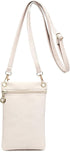White Lychee Texture Phone Bag with Shoulder Strap, 19cm x 12.5cm