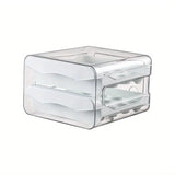 32-pcs XL Egg Storage Container, White, Transparent Double Layer Egg Holder for Refrigerator, Stackable Egg Dispenser