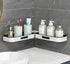 Rotatable Shower Shelf Self-Adhesive Bathroom Storage Shelf in Gray or White