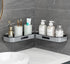 Rotatable Shower Shelf Self-Adhesive Bathroom Storage Shelf, Gray/White