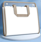 13 Compartments A4 Document Folder, Transparent Waterproof with Snaps, Light Brown, Compatible with Office Supplies