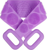 Soft Exfoliating Silicone Body Brush for Women and Men, with Massage Particles, Purple