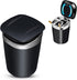 Portable Car Ashtray with Lid, Odorless Automatic Extinguishing & LED Light, Silver