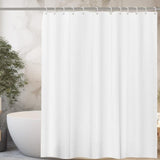 White Waterproof Shower Curtain for Bathroom, 180x180 cm, Mildew Resistant PEVA with 12 Hooks