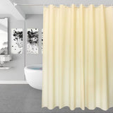 12 Hooks Solid Color Waterproof Shower Curtain for Bathroom, 180x180 cm, Mildew Resistant PEVA, Light Yellow