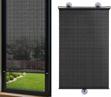 Blackout Curtain with Suction Cups, Removable Window and Car Sunshade, Telescopic Portable Roller Blind, Black, 50×125cm