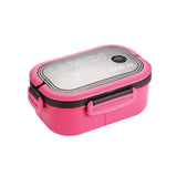 Children and Adults Lunch Box with Compartments, 14.5x21x8 cm, Reusable, Pink
