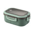 Children and Adults Lunch Box with Compartments, 14.5x21x8 cm, Green, Practical and Reusable