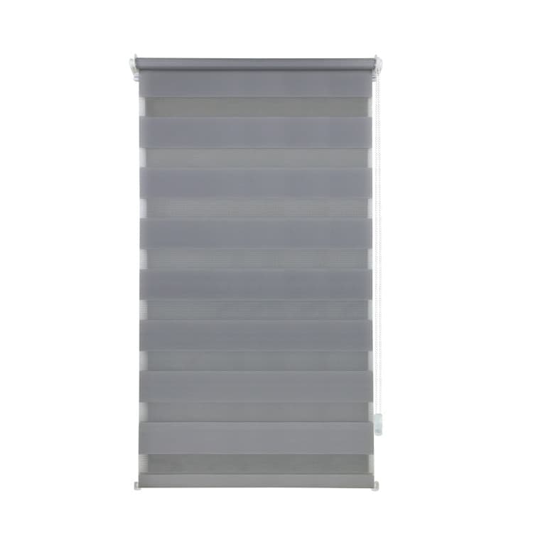 40×150CM Blackout Sun Protection Roller Blind, Blackout Zebra Blind Without Drilling, Gray