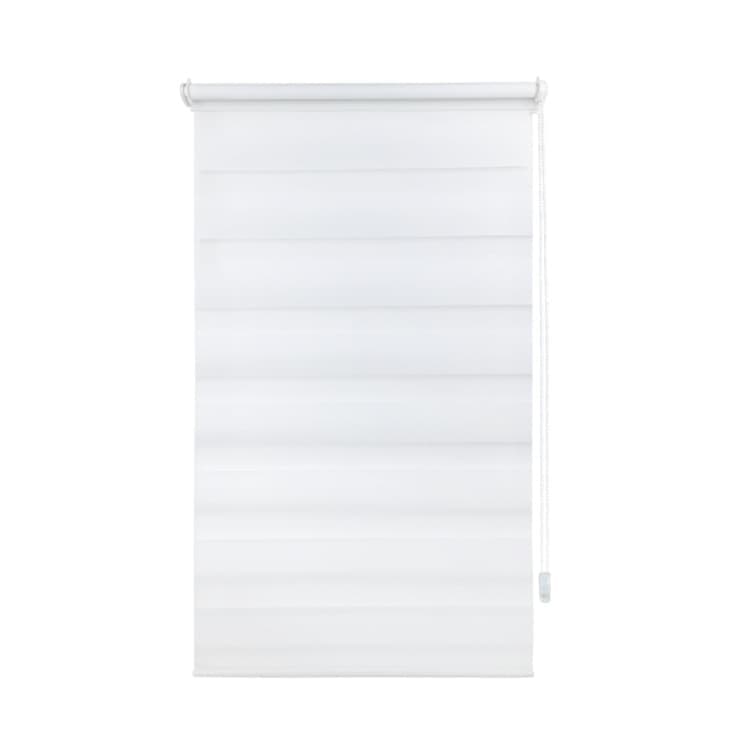 40×150CM Sun Protection Roller Blind Blackout Zebra Blind Without Drilling, White