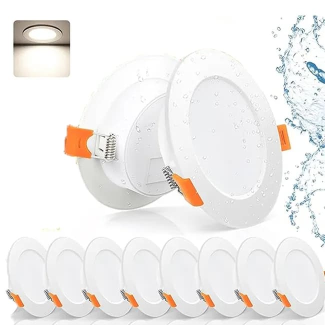 8 pcs LED Spotlight Waterproof IP44 Neutral White Light 4000K, for Bathrooms and Living Rooms
