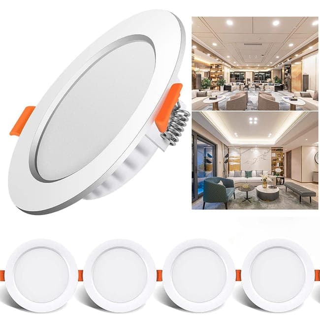 4 pcs LED Spotlight Waterproof IP44 Neutral White Light 4000K, Ultra Thin Design for Bathrooms and Living Rooms