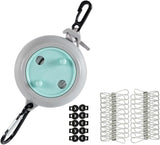 10m Portable Retractable Clothesline, Blue, for Indoors and Outdoors, Travel, Camping, Hotels, Gardens