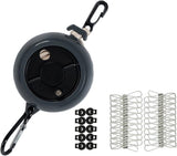 10m Retractable Clothesline, Portable for Indoors and Outdoors, Travel Camping Hotels Gardens, Black