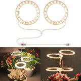 2 pcs LED Grow Light 4000K Full Spectrum with Timer, Adjustable USB Plant Lighting for Small Plants, Beige