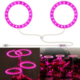 2 pcs USB LED Grow Light 4000K Full Spectrum Plant Lighting with Timer Adjustable, Pink