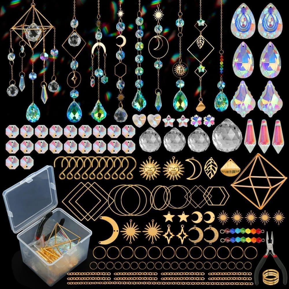 400 DIY Wind Chimes & Dream Catchers, Suncatcher Crystal Crafts for Window and Garden Decor, 400 pieces