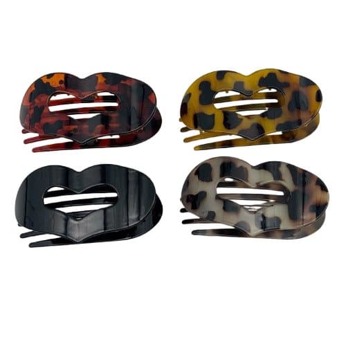 4-Pack Flat Hair Clips for Thin and Thick Hair, Multicolored Oval and Square Clips with Strong Grip, Comfortable Design