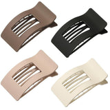 4-Pack Multicolored Hair Clips, Ergonomic Curved Flat Clips for Thin and Thick Hair with Strong Grip, Oval/Square