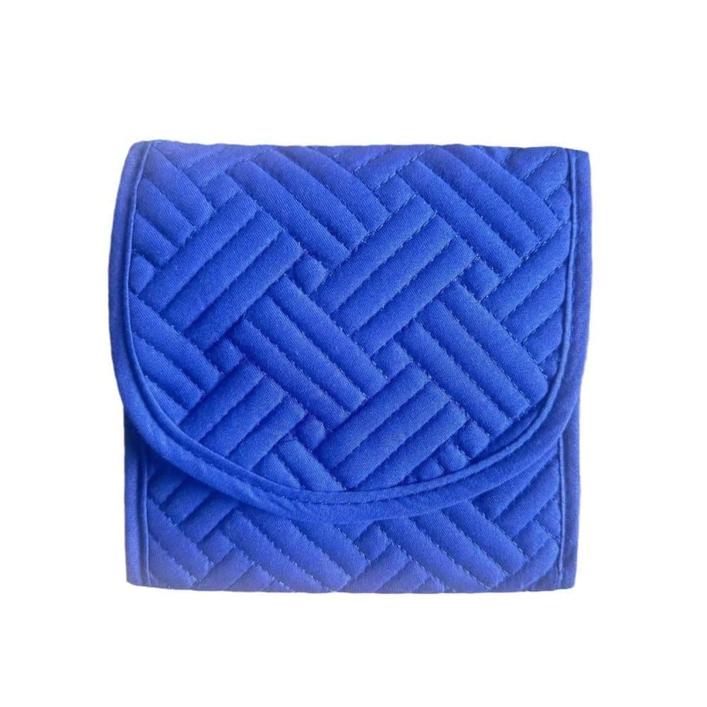 15cm Travel Jewelry Box with Compartments, Dark Blue Compact Jewelry Storage Bag Easy to Carry in Your Bag