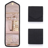 Travel Jewelry Box Compact Jewelry Storage Bag with Compartments for Easy Carry, 15cm, Black